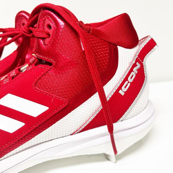 NEW Adidas Icon 7 Mid-Cut Baseball Cleats Shoes Red Mens Size 7 - Picture 3 of 8
